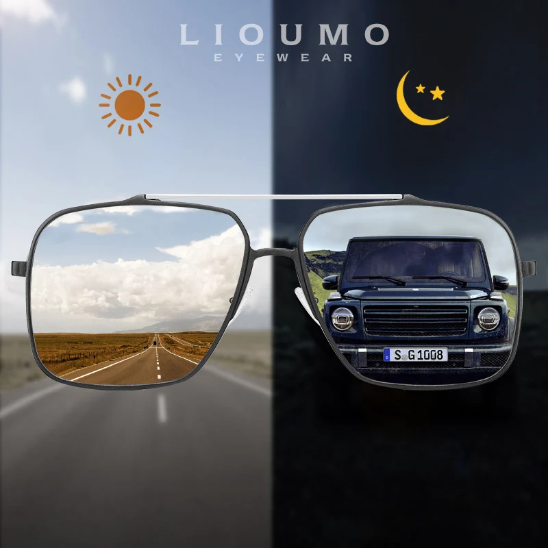 

Luxury Oversized Sunglasses Polarized Man Photochromic Glasses Woman Anti-Glare UV400 Driving Goggle Unisex lentes de sol hombre