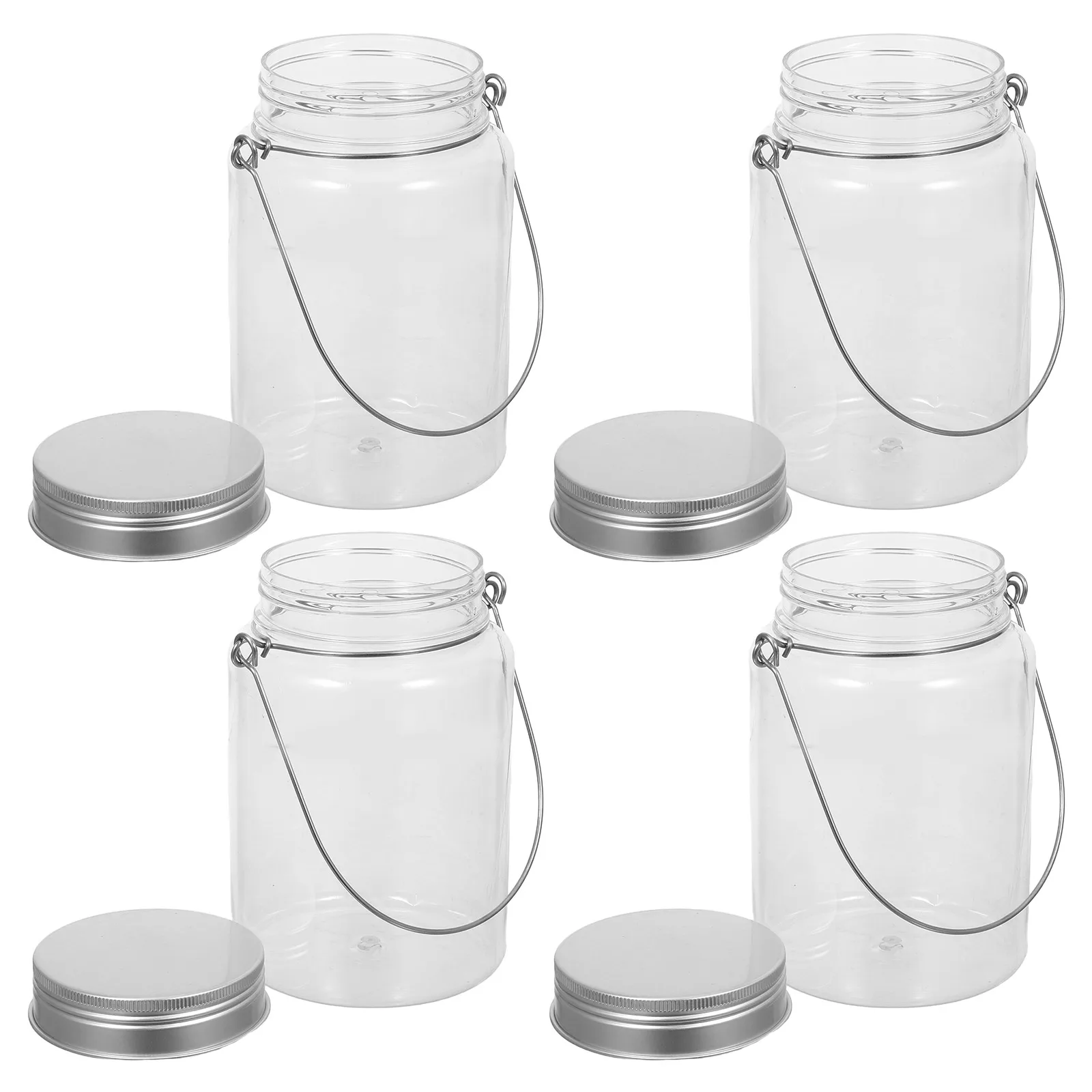 

4 Pcs Mason Jar Candy Bottle Clear Jars for with Lid Storage Containers Bottles Dispenser