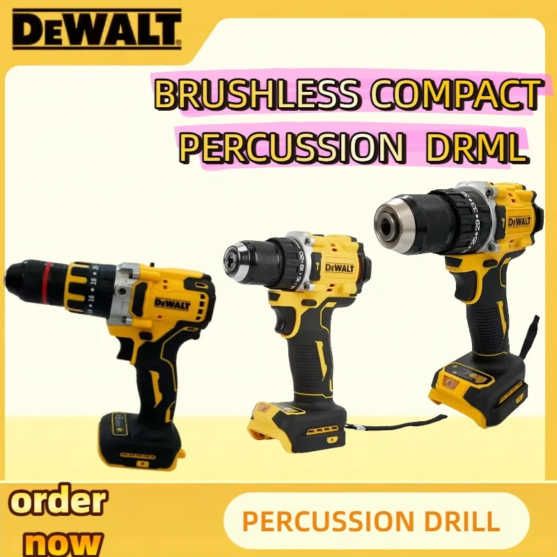 Dewalt compacto sem fio broca motor sem escova chave de fenda multifuncional unidade casa recarregável ferramentas elétricas