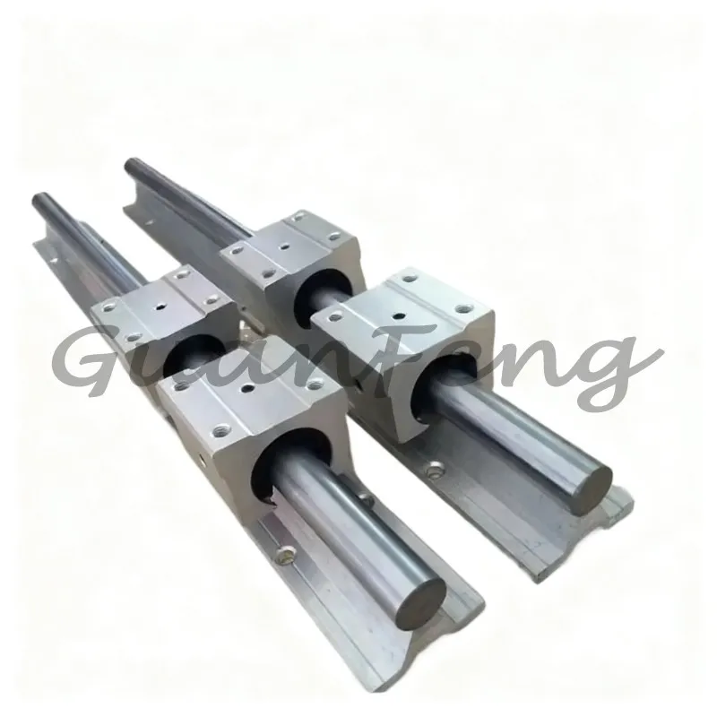 SBR16 Linear Rail Kit, 2Pcs 16mm Guide Rail(200/250/300/350/400/450/500/550mm) + 4Pcs SBR16UU Slide Blocks for CNC Router
