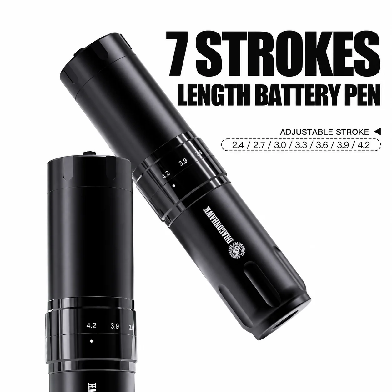 DRAGONHAWK Fold3 Wireless Tattoo Machine 7 Adjustable Strokes Color Display 2200mAh Battery for Lining Shading Color Packing