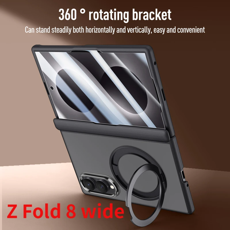360° Rotating Magnetic Stand Hinge Shockproof Phone Case For Samsung Galaxy Z Fold 8 wide For Magsafe Wireless Charging Cover