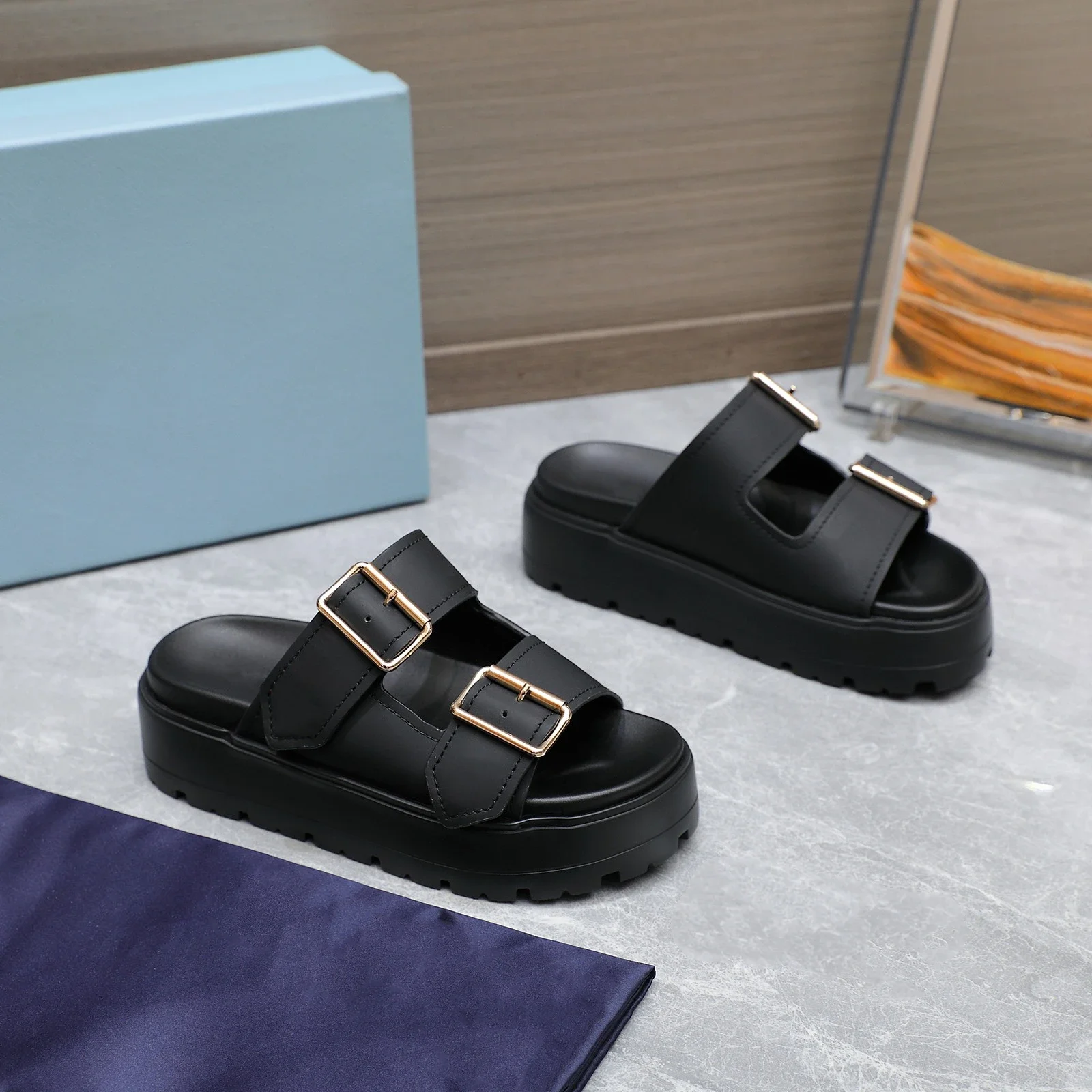 SHIYUNJIN женская обувь, размеры 35–41, тапочки из натуральной коровьей замши, шлепанцы из натуральной кожи на плоской платформе, летняя дизайнерская обувь Zapatillas