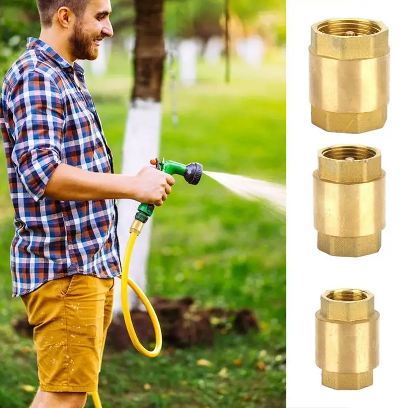 Vertical Inline Water Check Valve Solid Brass Non Return 1 Way Horizontal Check Valve Female Threaded Anti-Backflow Check Valve