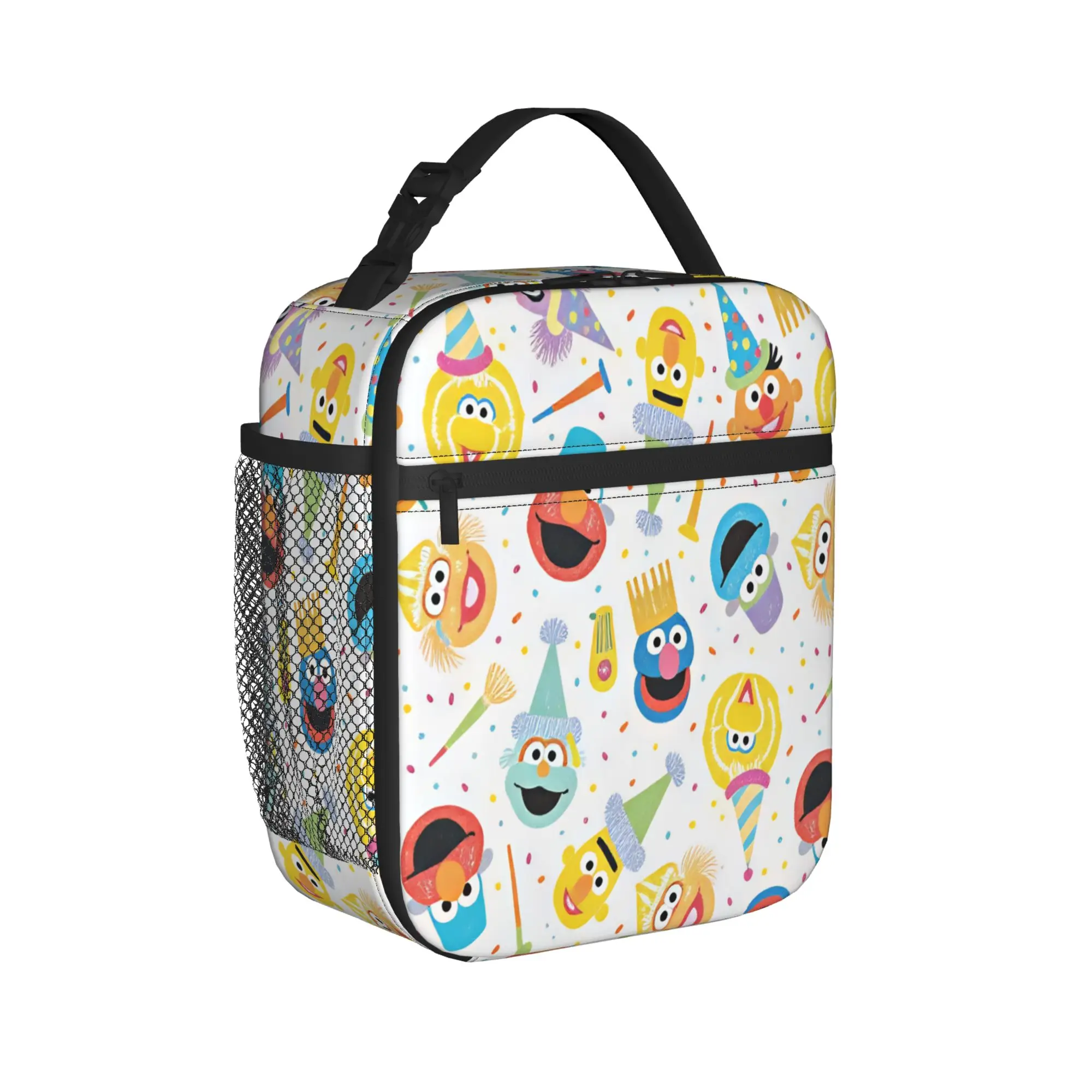 S-Sesames Streets Lunch Bag For Child  Graphic Design Lunch Box Leisure Office Cooler Bag Portable Insulated Lunch Bags