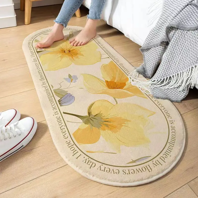 Flower Series Bedside Carpets Simple Bath Mats Soft Entrance Doormat Non-Slip Floor Rugs Home Toilet Bathroom Absorbent Foot Pad