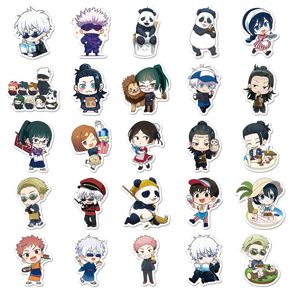 10/30/50pcs 재미 있은 만화 귀여운 Jujutsu Kaisen 애니메이션 스티커 Kawaii 데칼 DIY 수하물 전화 헬멧 자동차 클래식 장난감 스티커 선물