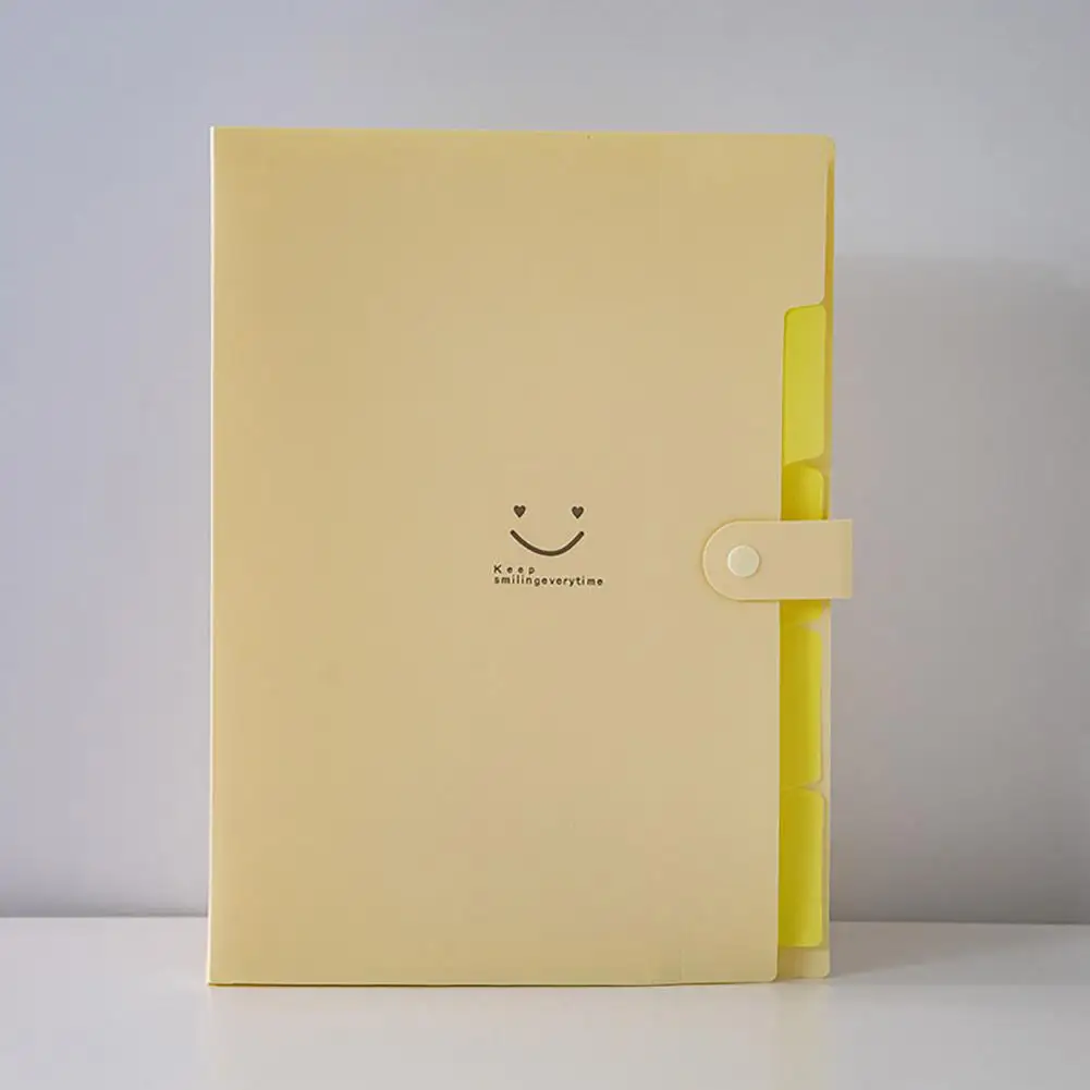 Document Organizer Multi-layered A4 File Organizer Set for Office Travel Smile Face Design Document Filing Folder for Paper
