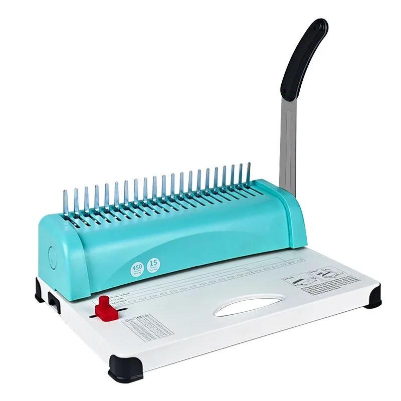 15 Sheets 21 Hole Punching Machine Comb Binding Machine Comb Clip Punching Machine Manual Rubber Ring File Binding