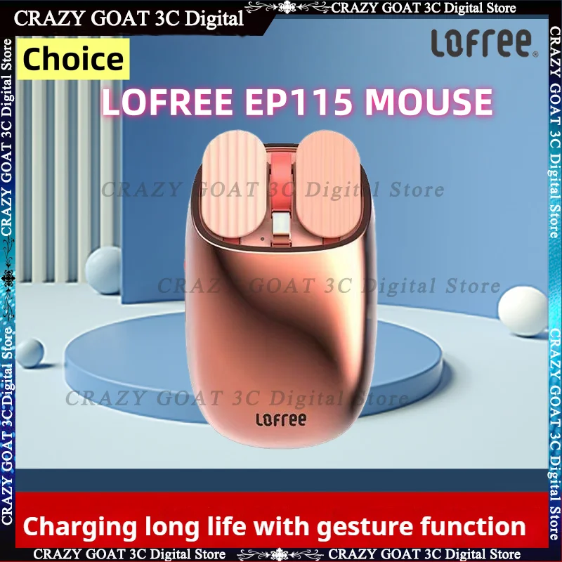 

LOFREE Rose Gold Wireless Mouse,bluetooth Compatible 3600dpi Rechargeable Mice For Macbook Tablet Laptops Computer,5-speed Dpi