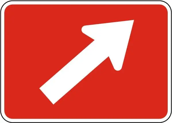 Metal Sign Warning Tin Right Diagonal Turn Red Aluminum Signs For Home Coffee Bar Wall Decor