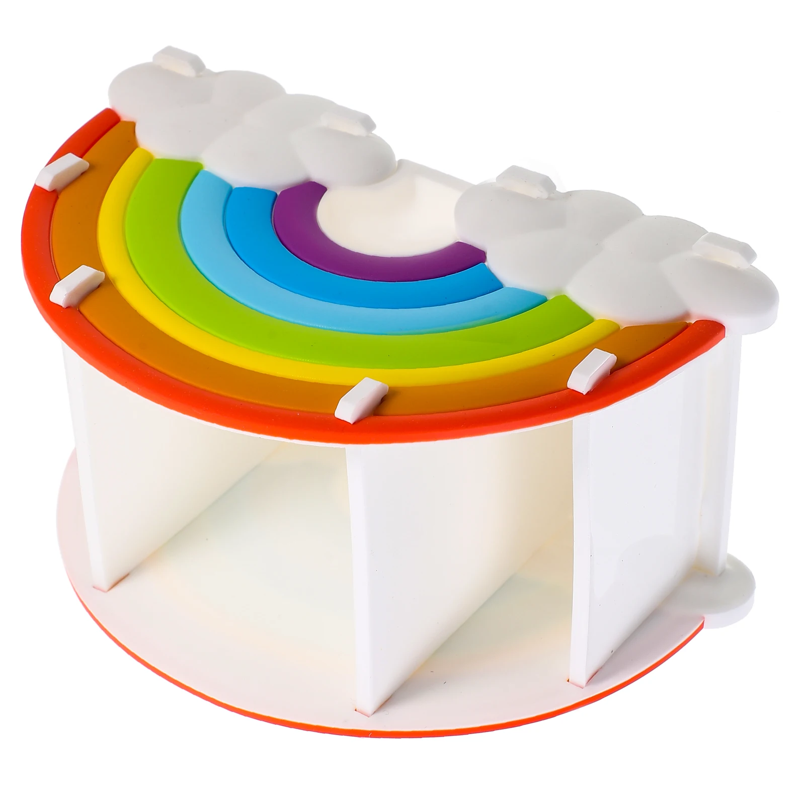 

Desk Organizer Rainbow Pen Holder 3 Grid Pencil Holder Desktop Storage Box for Office Classroom Makeup Brush Supplies