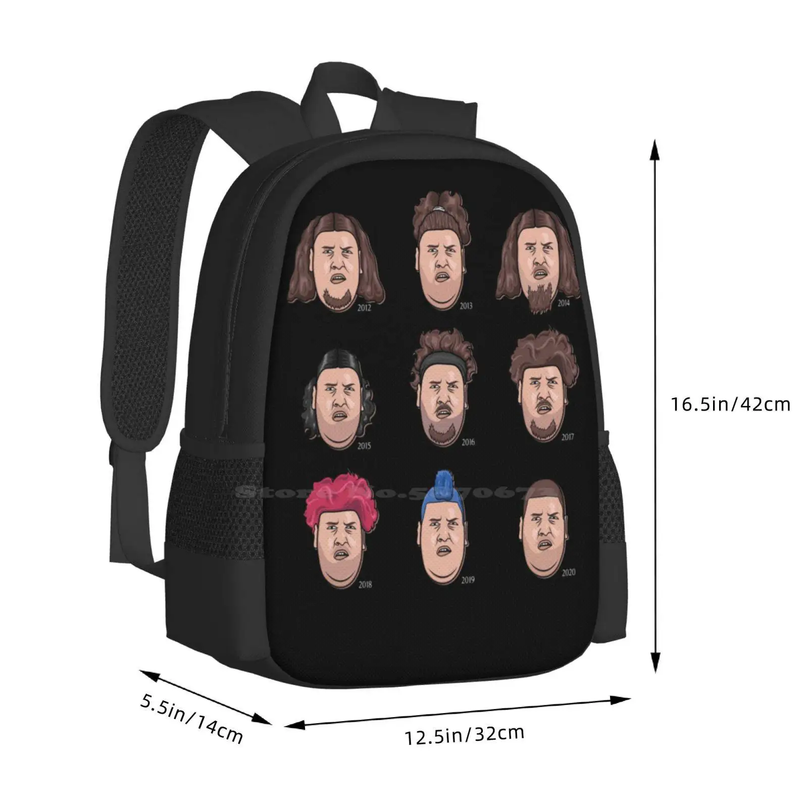 As 9 faces da mochila Rainer, Drachenlord Winkler, 3D Print Design, bolsa de estudante, Dragon Lord Rainer, Deitado Senhor Senhor gordo