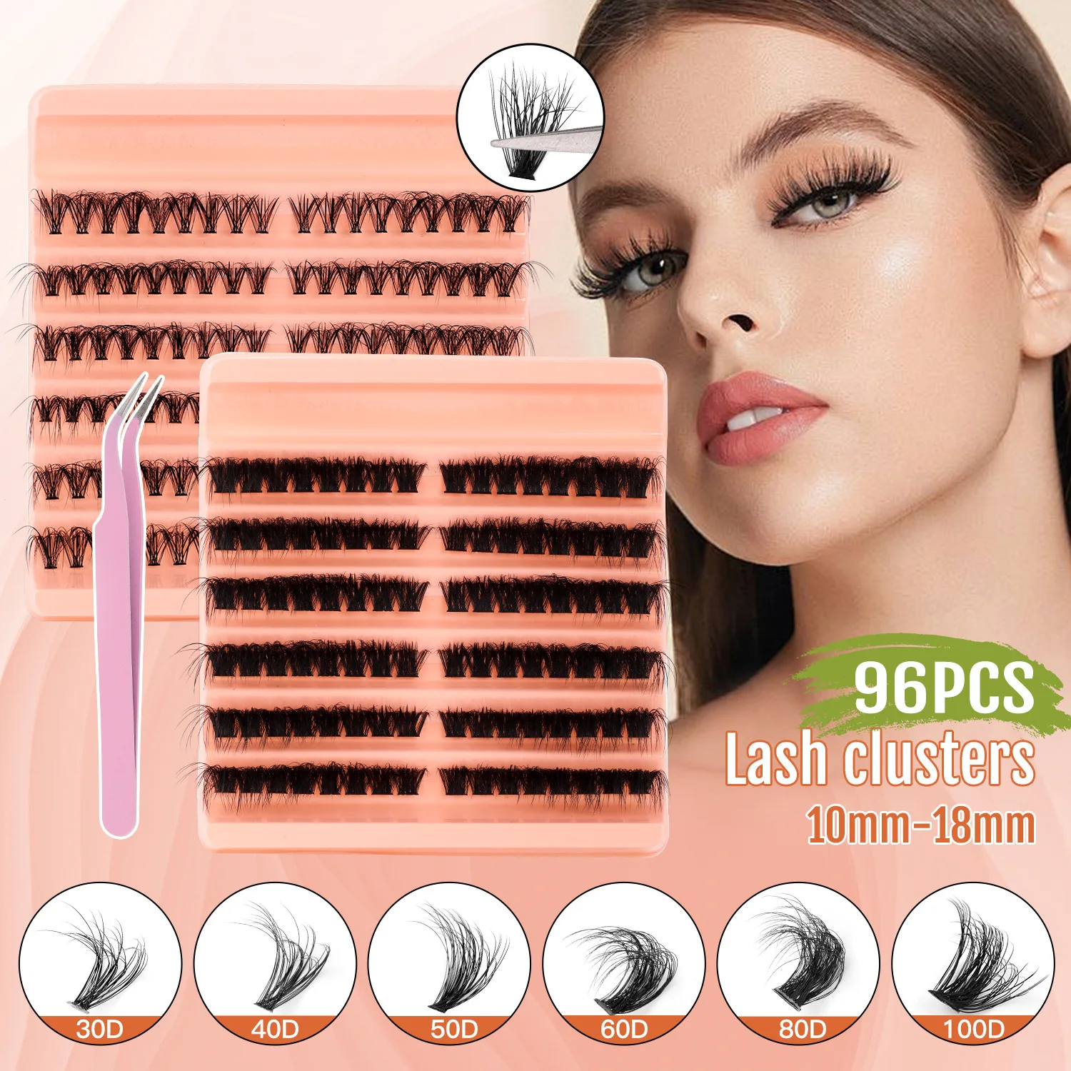 

Сегментированные кластерные накладные ресницы своими руками, D-Curve, одна коробка, натуральный толстый набор для наращивания, легкий и портативный