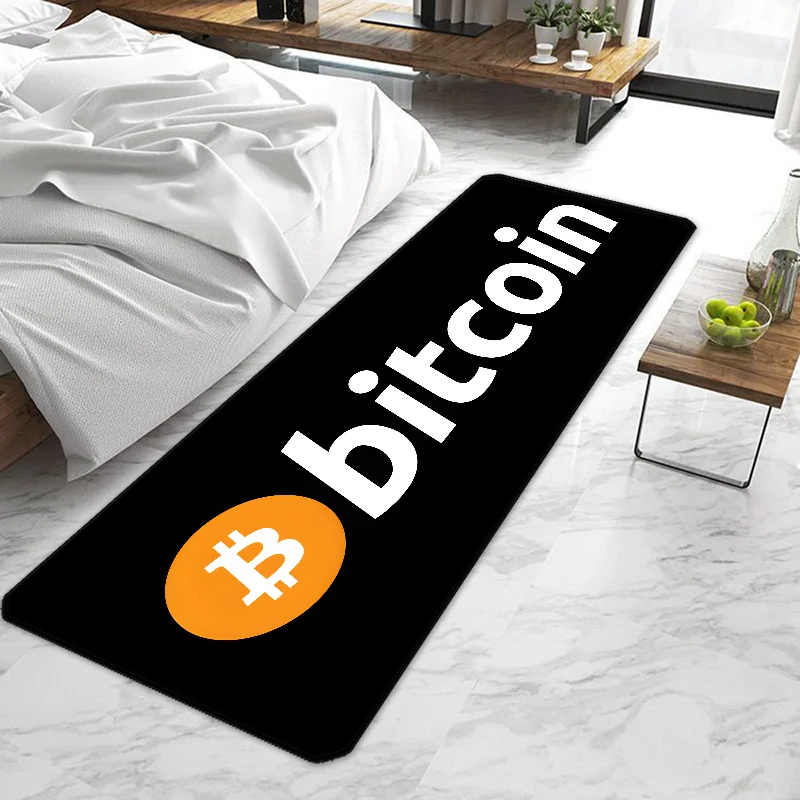 Door Mat Entrance Non-slip Washable Kitchen Virtual currency Bitcoin Carpet Living Room Hallway Rugs Door Mats Bathroom Bath