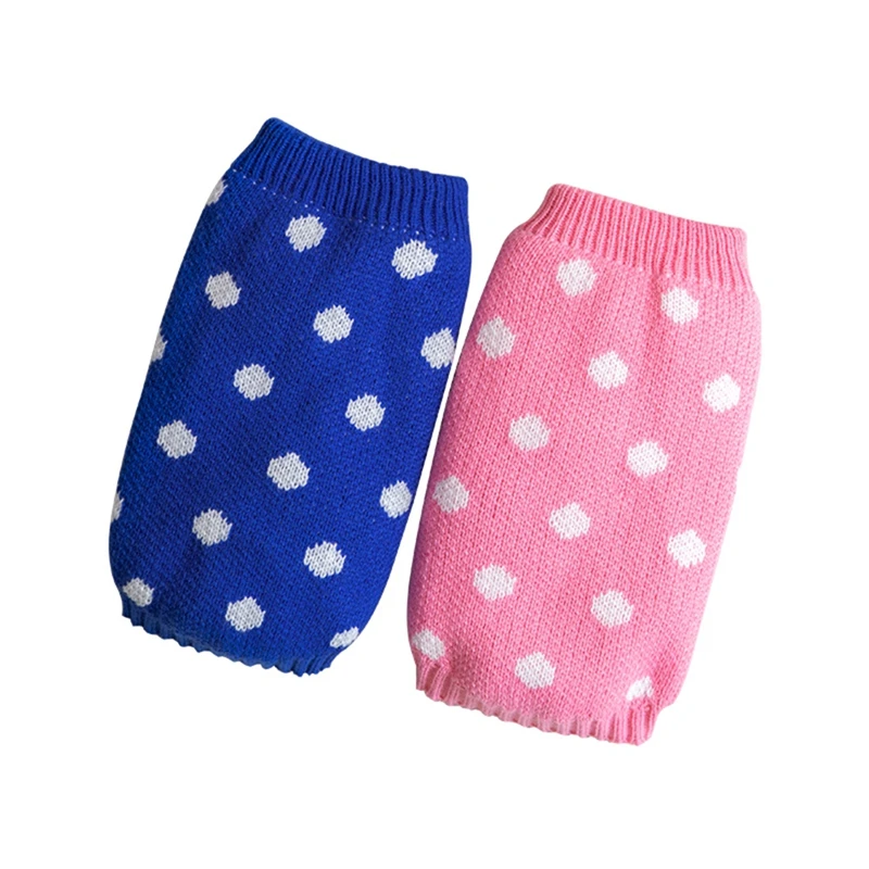 Puppy Dog Sweaters Winter Small Medium Dogs Cats Knitted Dot Clothes Warm Elastic Pet Chihuahua Vest Soft Windproof Coat Jacket