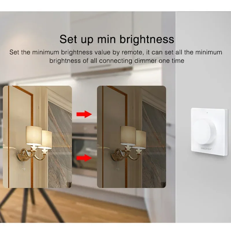 Imagem -04 - Miboxer-triac rf Push Dimmer Switch Controle Remoto Trabalhar com k1 Painel de Interruptor Rotativo 2.4g 110v 220v ac Tri-c1