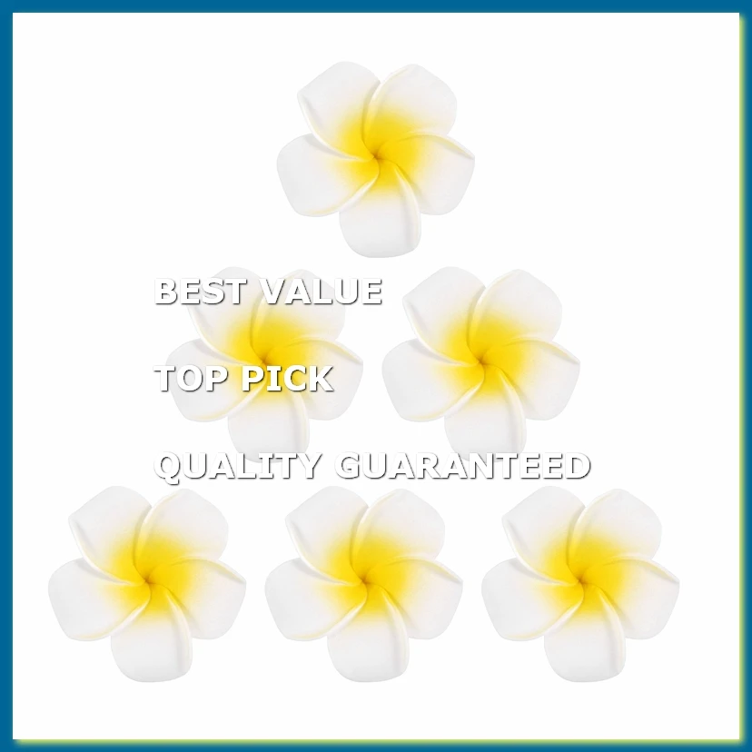 100Pcs White Foam Hawaiian Frangipani Artificial Plumeria Flower Petals Cap Hair Hat Wreath DIY Wedding Decoration 5cm