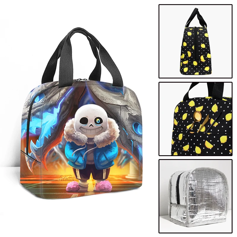 Trendy Popular Game Undertale Student Work Lunchbox Thermal insulation Food Lunch Bag 3D Printed Portable Handbags Ice Bags