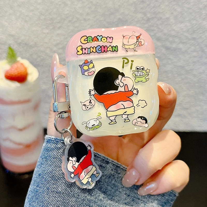 Niedliche Crayon Shin-chan Gesäß-Kopfhörerhülle, Kopfhörerhülle für AirPods 1, 2, 3, Pro, 4, Pro2, 2. Pro3, kabelloses Bluetooth-Headset ﻿