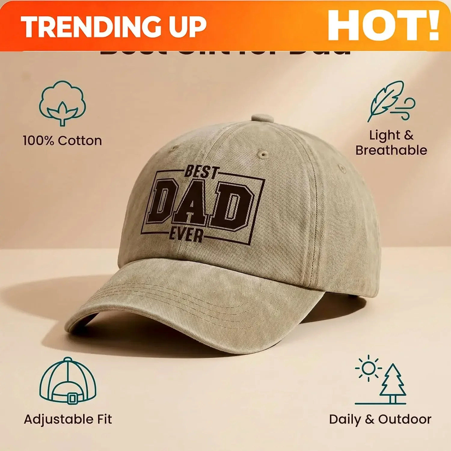 Custom Fathers Day Dad Gifts Hat Daughter Wife Son Dad Hat Cap Birthday For Men Ideal Unique First New Papa Husband