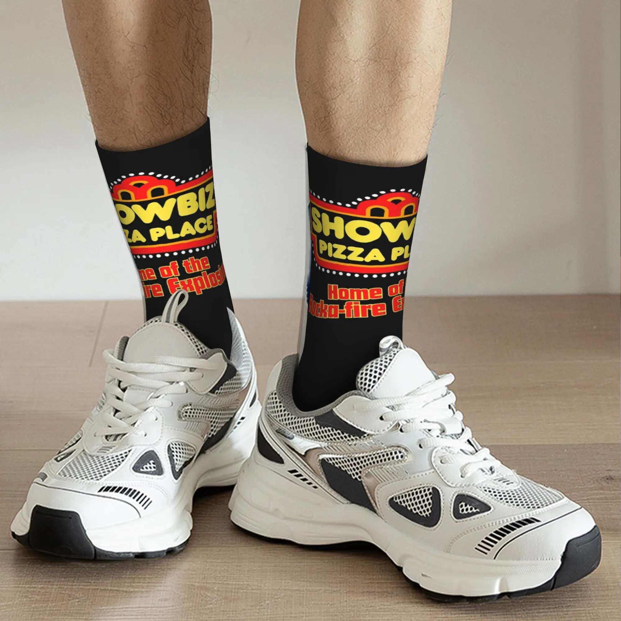 Showbiz البيتزا مكان ريترو مطعم تصميم الجوارب Harajuku جوارب فائقة النعومة كل موسم الجوارب الطويلة للرجل امرأة الهدايا