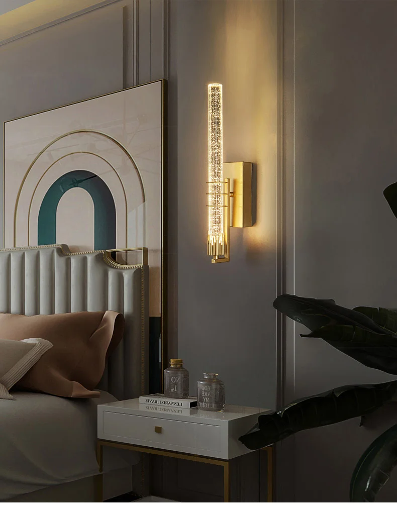 Modern Bubble Crystal Wall Lamps Indoor Lighting For Living Room Bedroom Study Background Wall Sconces Light