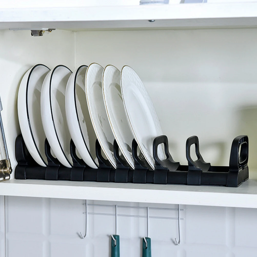 

Practical 8 Part Black Drying Dish Rack Kitchen Countertop Bowl Plate Stand Compact Organizer