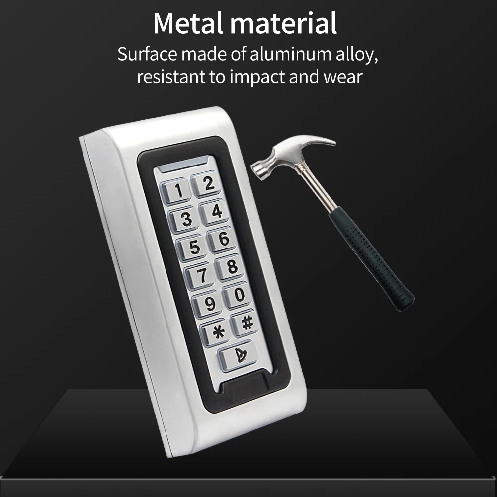 2.4G WIFI Support Tuya App Backlight RFID Door Access Control Reader Metal Keypad 125KHz Card Access Controller IP68 Waterproof