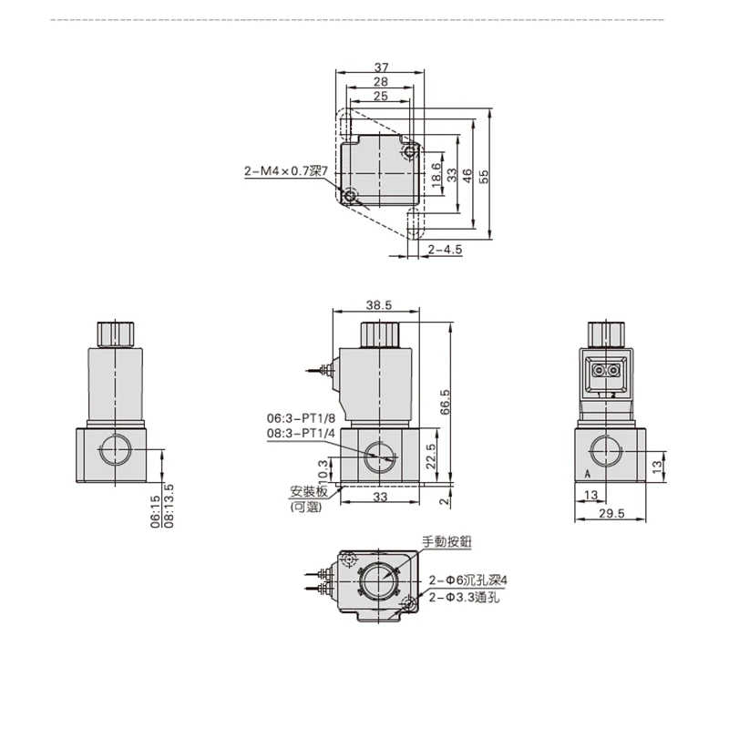 3V2-06-NC 3V2-08-NO Vakuum-Magnetventil Direktwirkendes Ventil Unterdruck-Umschaltventil Hochfrequenz – Detail 5