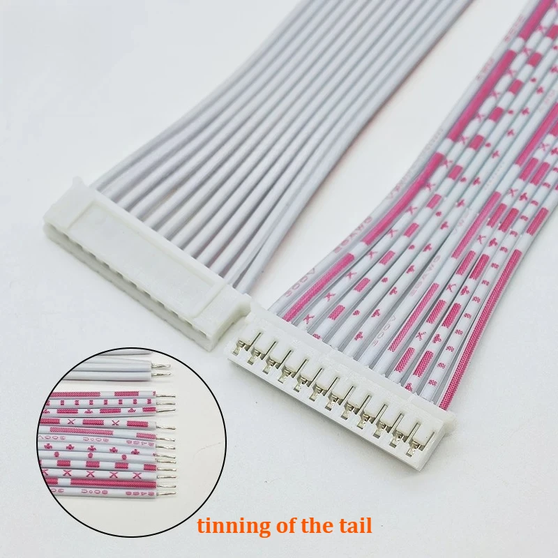 10Pcs PH 2.0mm  Red White 2468 Ribbon Cable 26AWG Single/Double Head Terminal Wire JST PH Compatible Connector for Power Signal