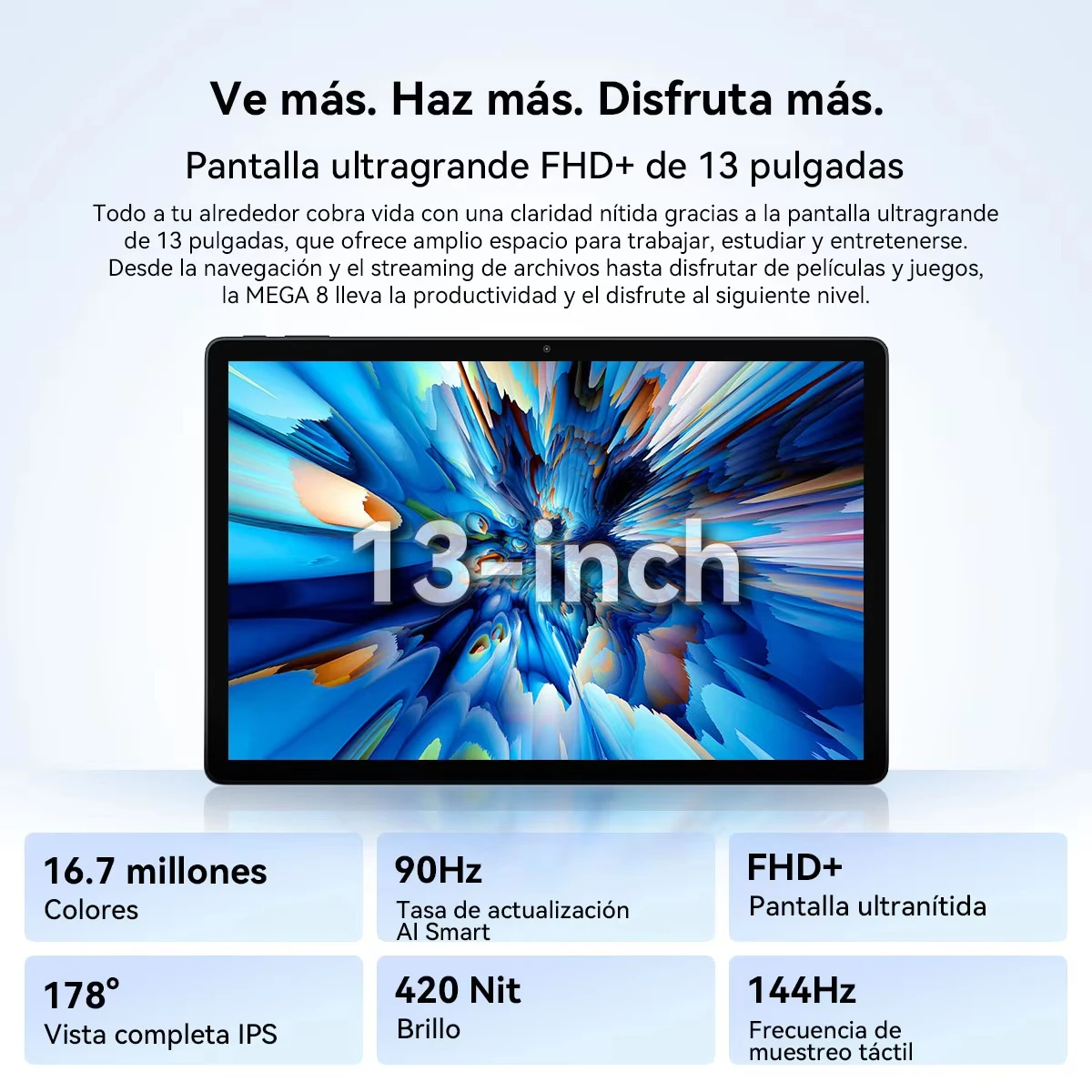 Tablet Blackview MEGA 8 Unisoc T620 2025, tela FHD+ de 90 Hz, 12 GB + 24 GB de RAM, 512 GB de ROM, bateria de 11000 mAh, Android 15, 4G, Tablets PC