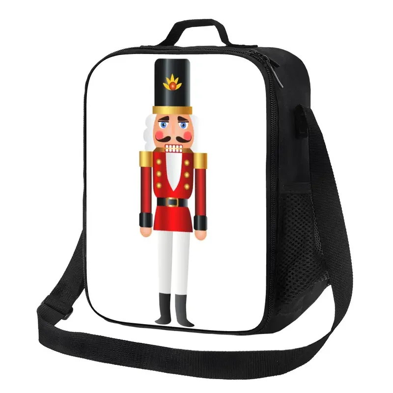 

Cartoon Nutcracker Toy Soldier Insulated Lunch Tote Bag for Resuable Thermal Cooler Food Bento Box Kids School