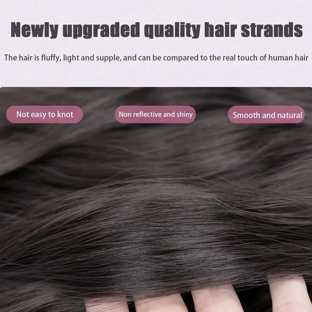 Synthetic Hairpiece Clip In Hair Extensions 3 Pieces/Set Invisible Deep Wave Curly Hair For Women Everyday wear