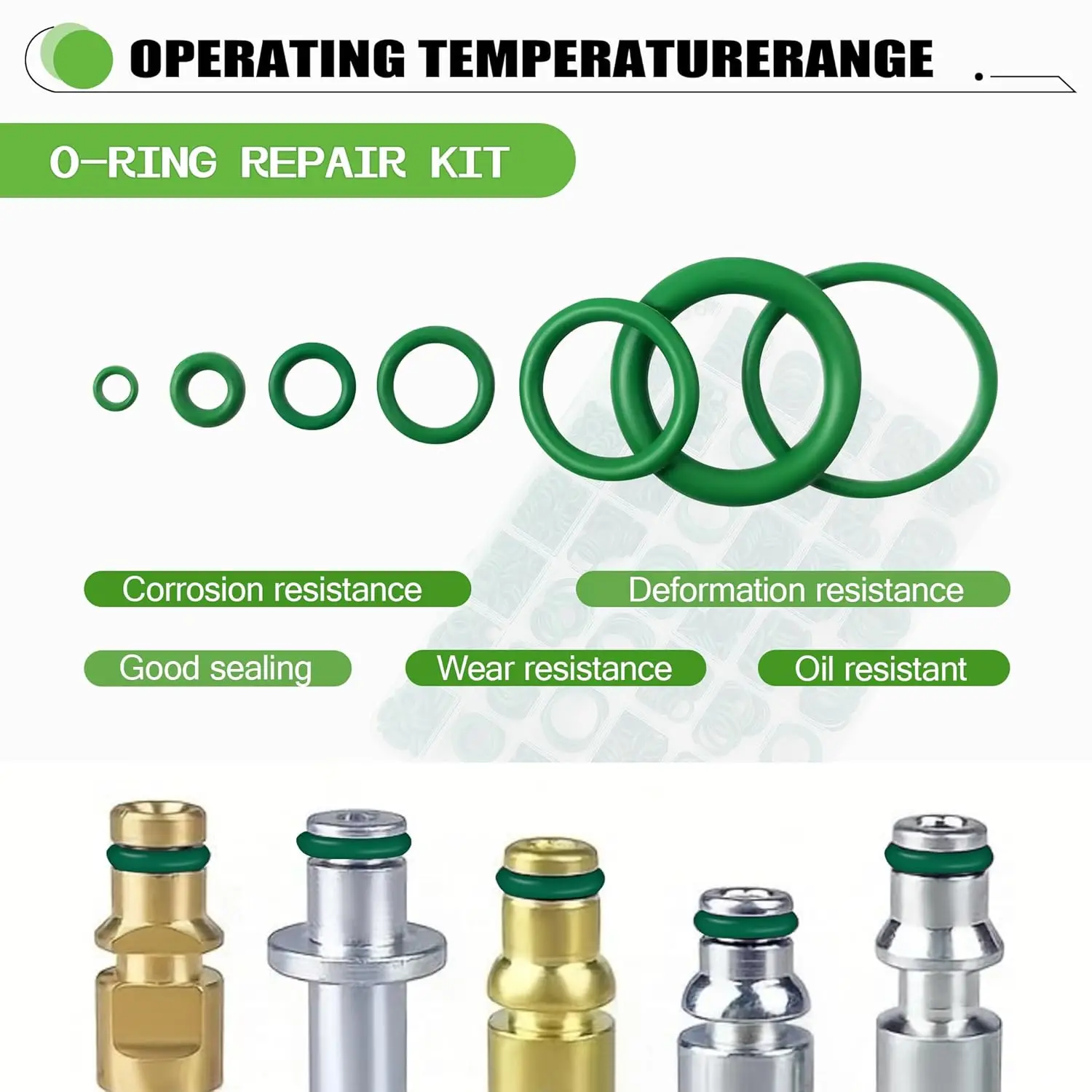 1200/595/270Pcs O Ring Rubber Seal Gasket Car AC Compressor Sealing Rings Auto Repair Maintenance Rubber Parts