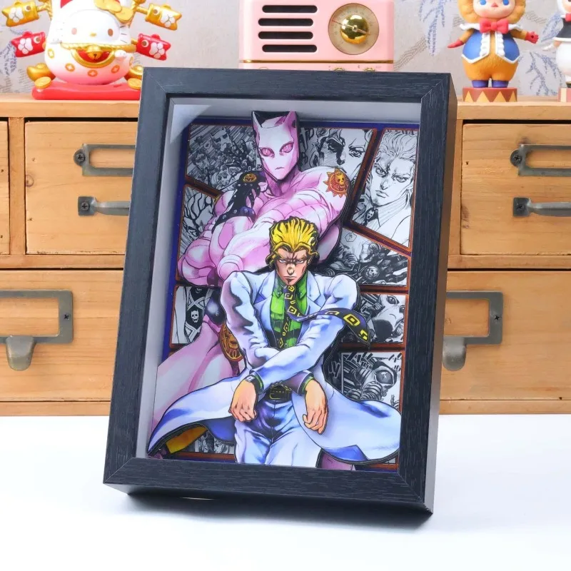 جوجو مغامرة غريبة جيورنو جيوفانا ديو براندو لوحة جديدة إبداعية ثلاثية الأبعاد مصنوعة يدويًا هدية لتزيين سطح المكتب #4