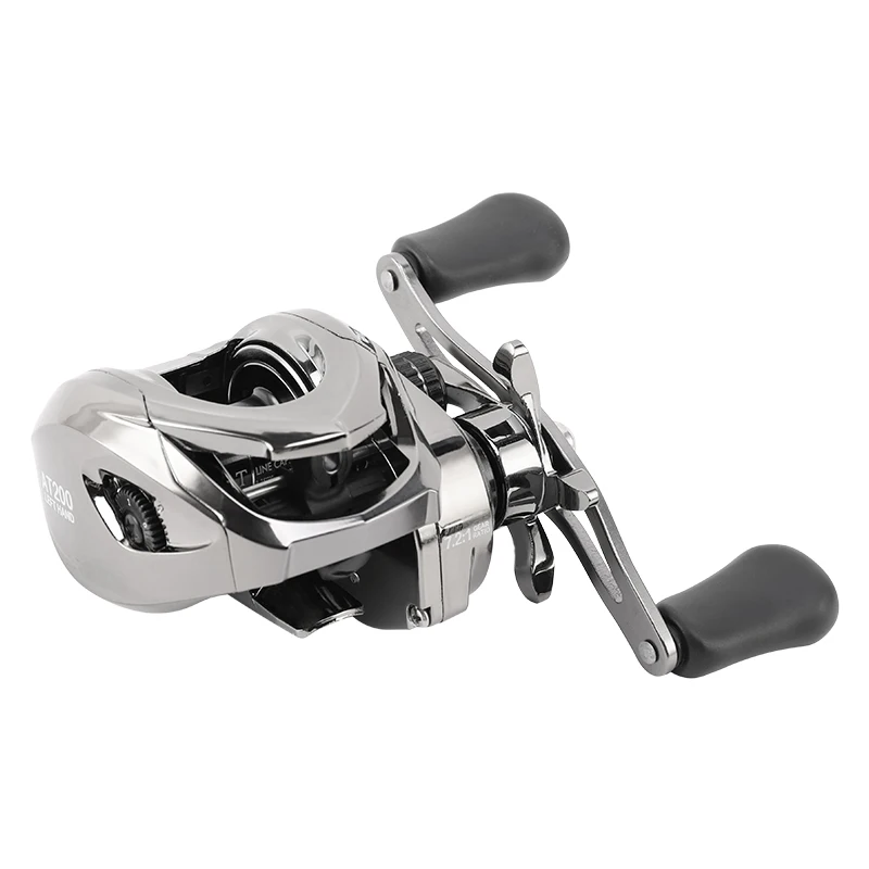 FISHIX Strong Metal Fishing Reels Silver Color 7.2:1 Gear Ratio Baitcasting Reels Balance Rocker Smooth Operation Rubber Grip