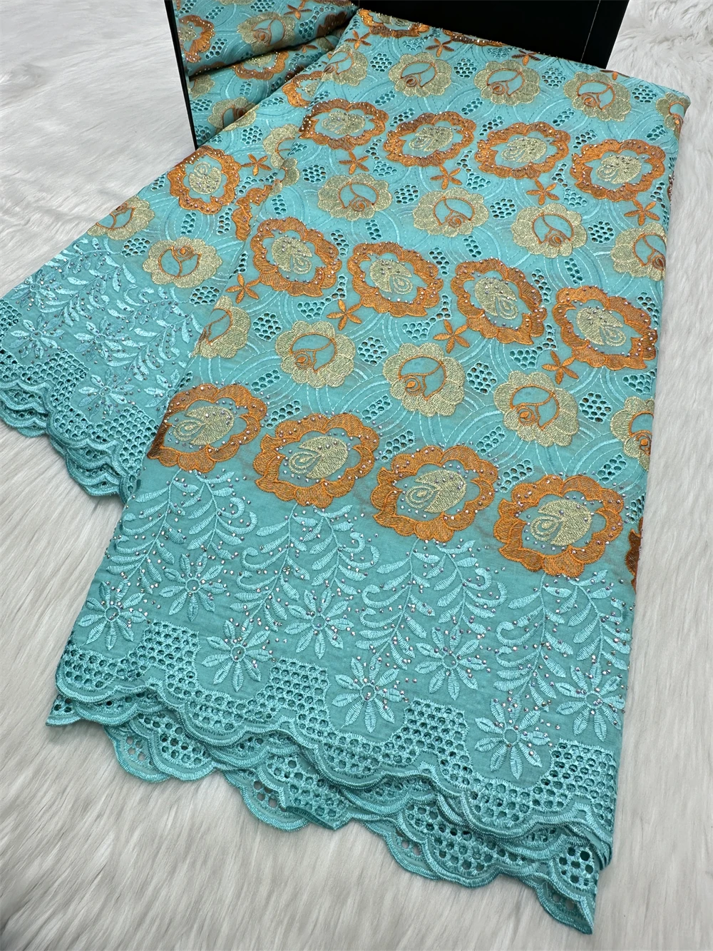 

African Fabric for Women 100% Cotton Swiss Voile Lace 5 Yards High Quality Party Dress Making Swiss Lace Fabric 2026