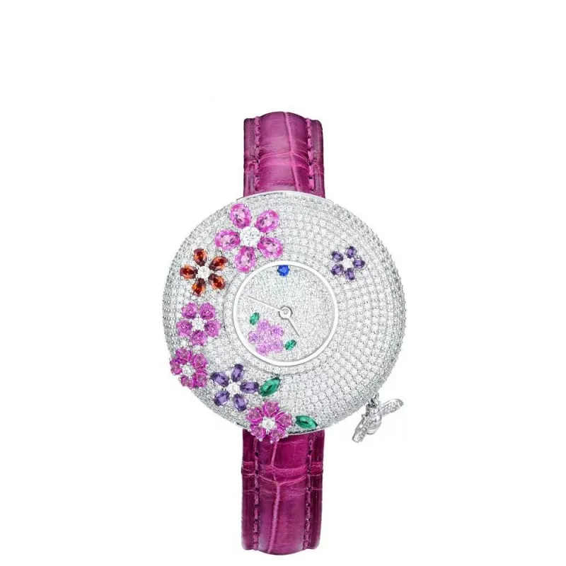 ZOCA Watches For Women Luxury 925 Sterling Silver Popular Pink Flowers Ladies Bracelet Quartz Clock  Wrist Watch New Clock