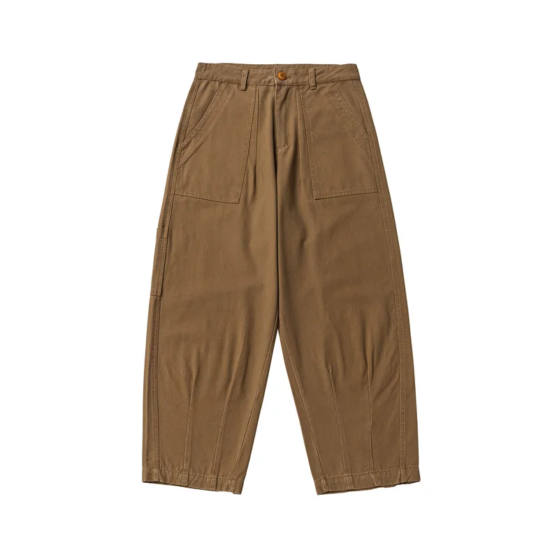 日本と韓国のメンズストリートウェア,ルーズカジュアルパンツ,厚手のワイドレッグカーゴパンツ,シティボーイ,純綿ハーレムパンツ,ファッション