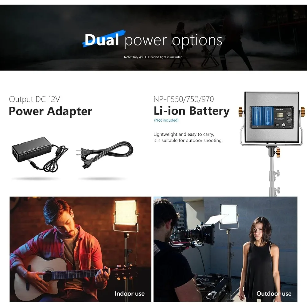 Neewer Dimmable Bi-Color LED with U Bracket Professional Video Light for Studio, YouTube Outdoor Video Photography Lighting Kit,