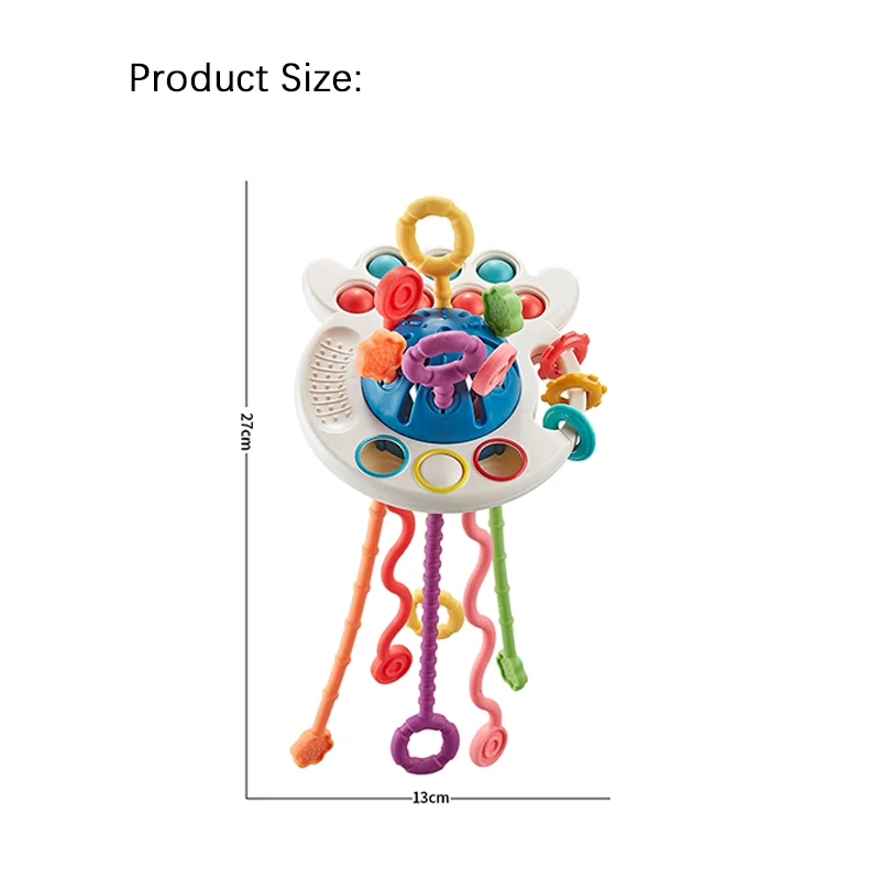 Baby early education Octopus crab finger pull fun toy silicone squeeze educational toy Hand fine motor training rope prop pump b