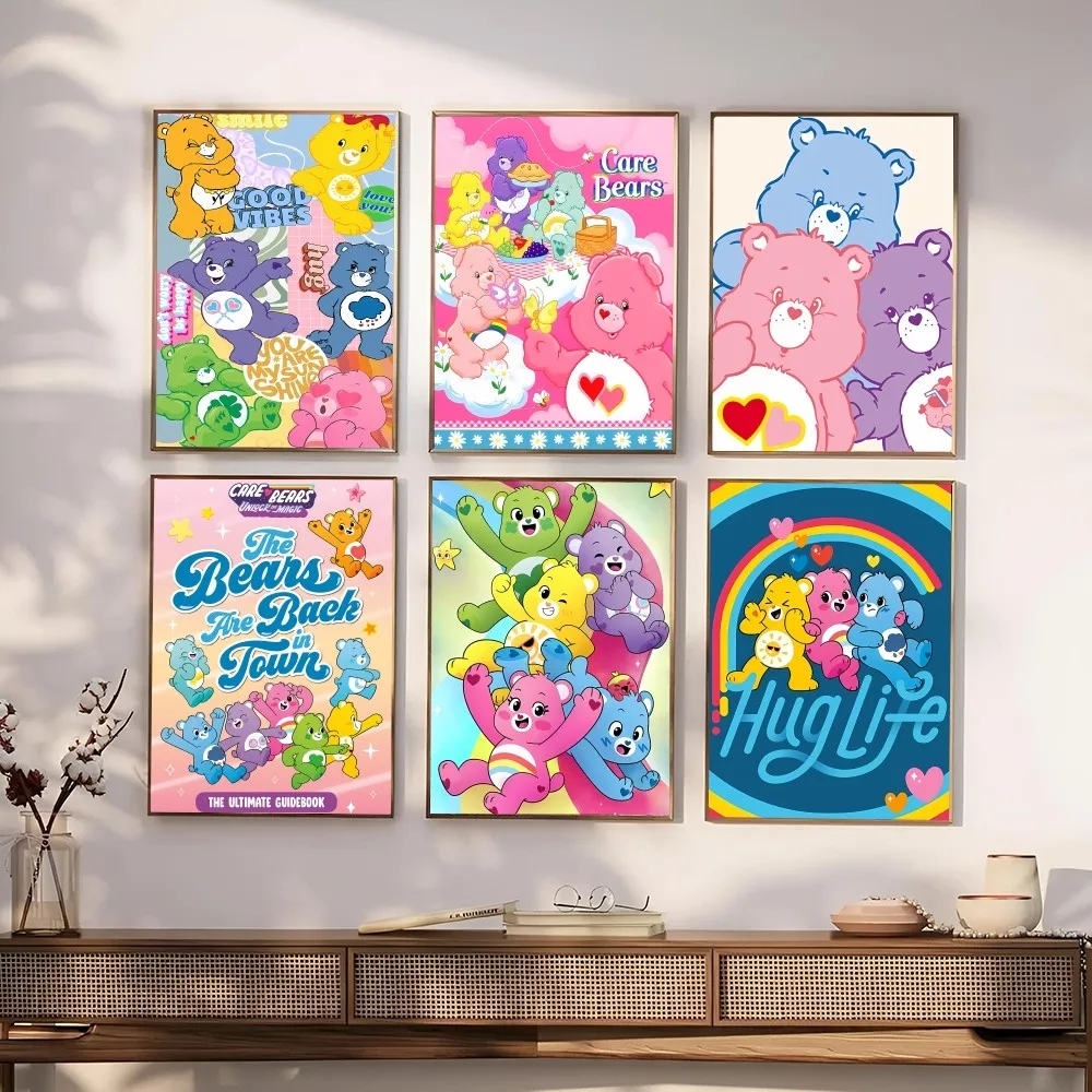 1PC Cartoon C-Care B-Bears Poster Paper Print Home Living Room Bedroom Entrance Bar Restaurant Cafe Art Painting Decoration