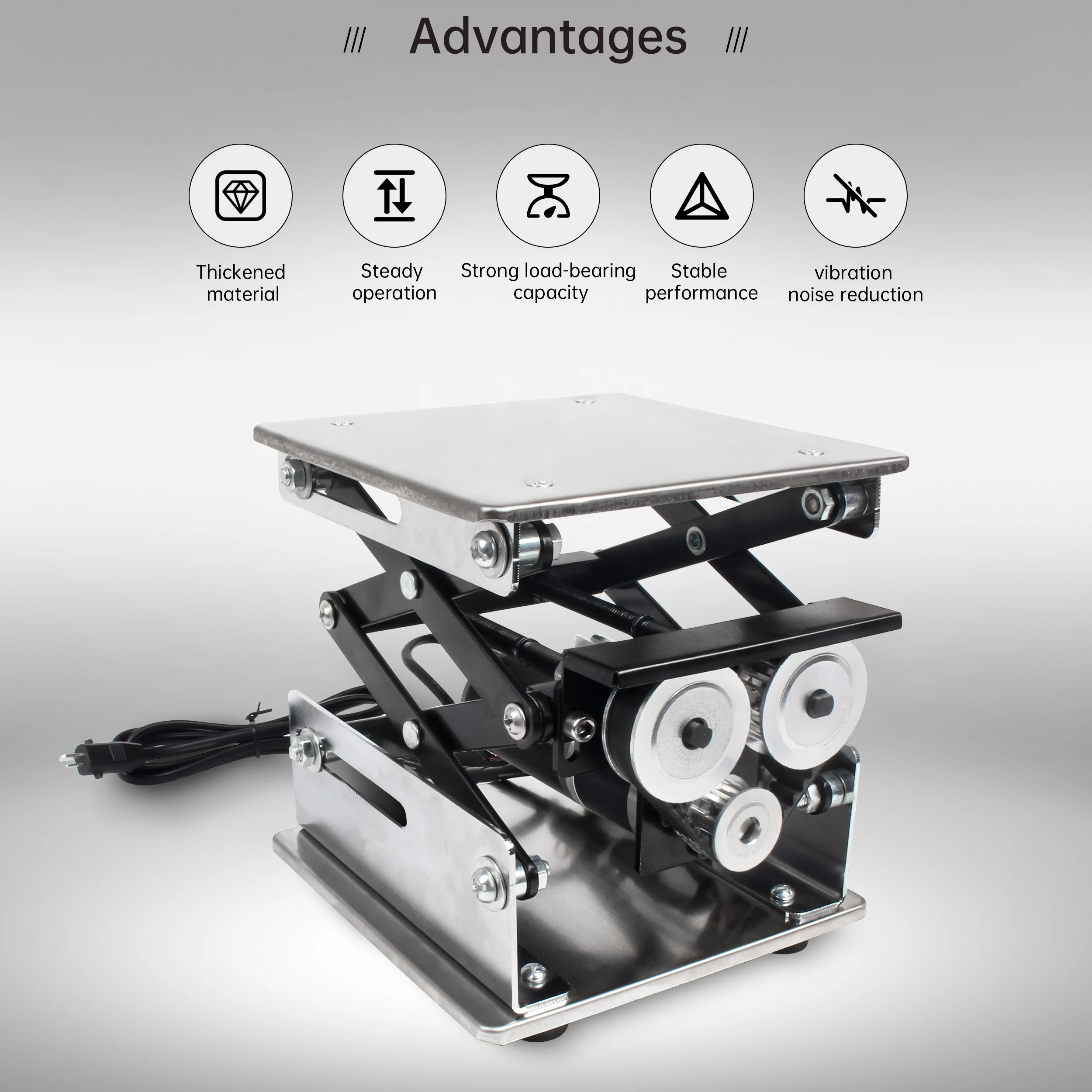 الفولاذ المقاوم للصدأ CNC منصة الرفع الكهربائية مختبر الجدول حامل التحكم عن بعد قابل للتعديل رافع تتحرك تحميل 10 كجم #3