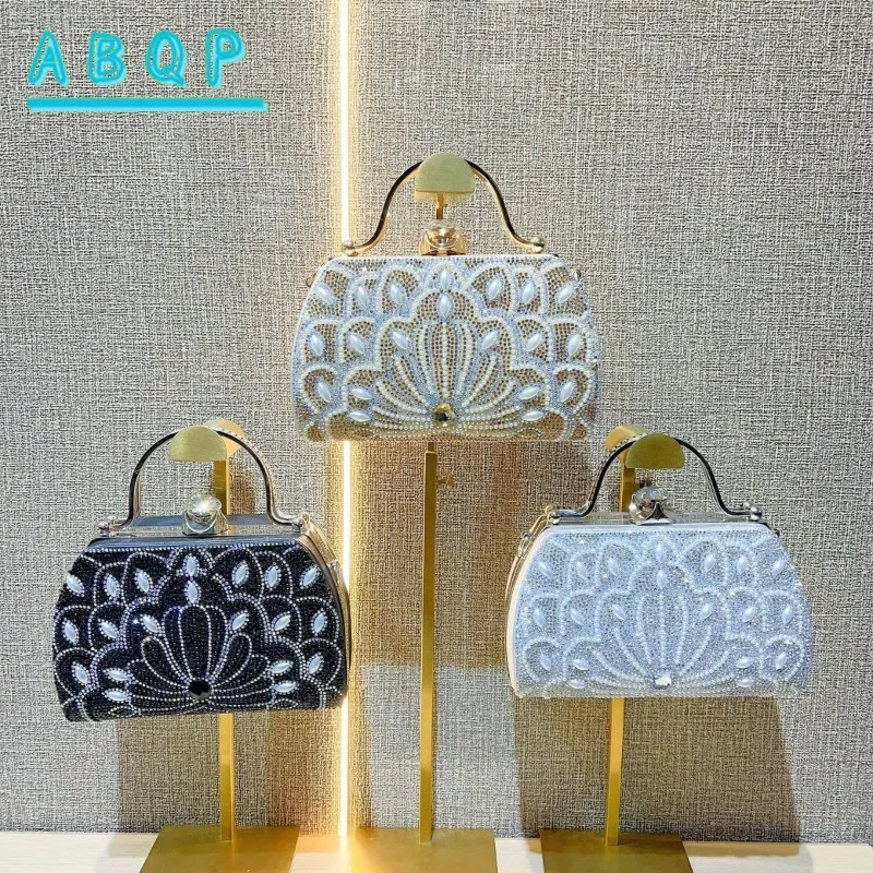 

New Dinner Women's Bag Luxury Brand Diamond-encrusted Women's Mini Shoulder Bag Fashionable Shiny Banquet Handbag High Quality