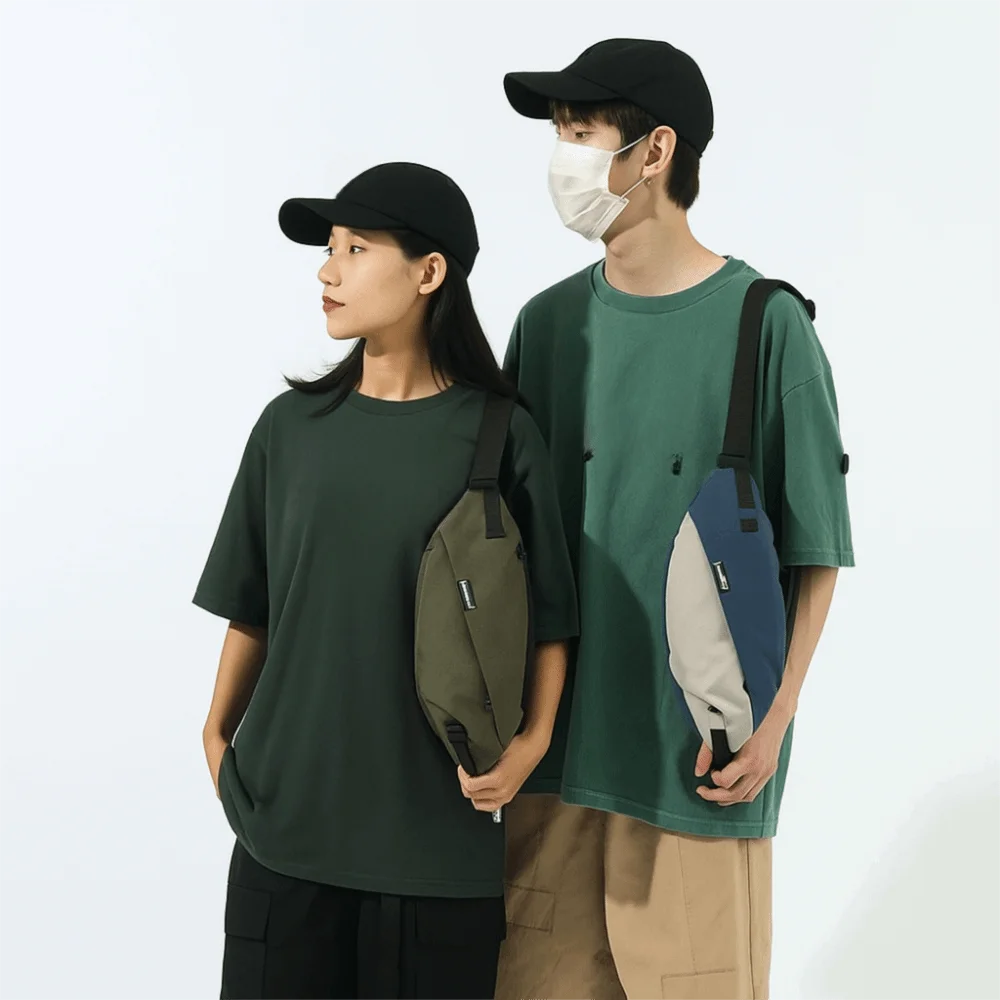 

Backpack Large Capacity Nylon Panelled Waist Packs Trendy Zipper Crossbody Bag One Shoulder Lightweight Unisex Chest Pack Hiking