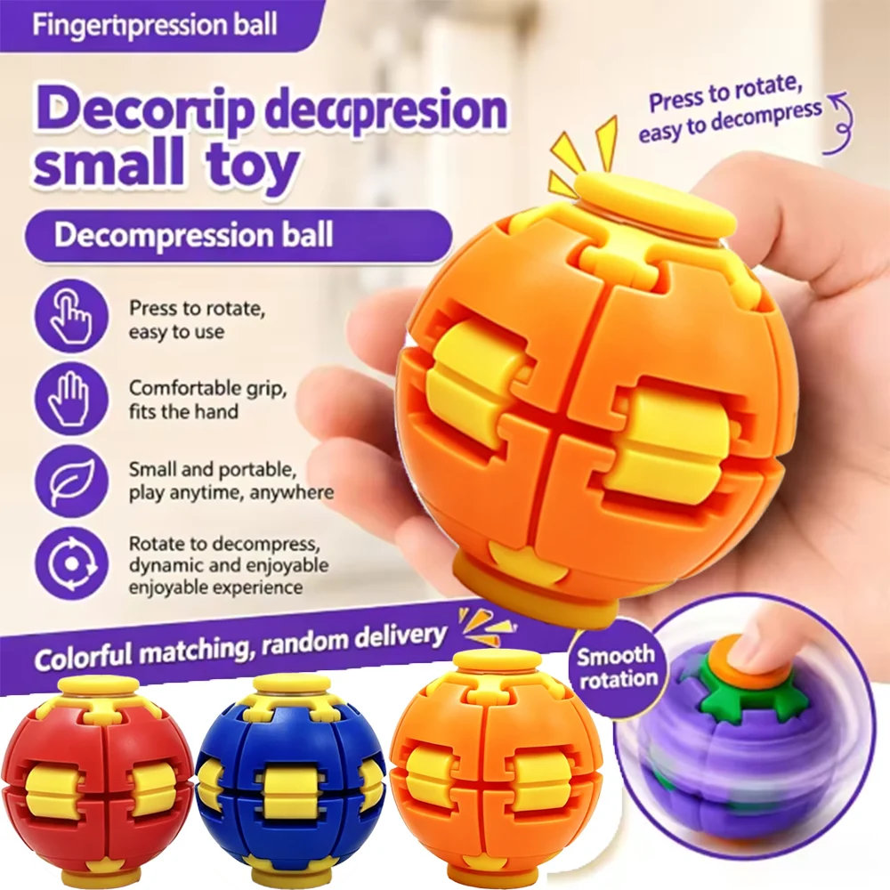 Hot Press and Rotate Stress Relief Ball Fidget Spinner Office Boredom Relief Fun Creative Small Toy