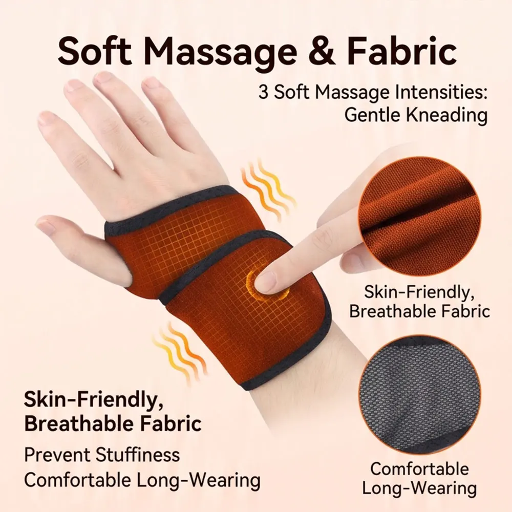 Electric Compress Hot Wrist Wrap 36/48 LEDs 3 Modes 660nm 850nm Infrared Wearable Joint Support Portable Hand Relaxation Brace