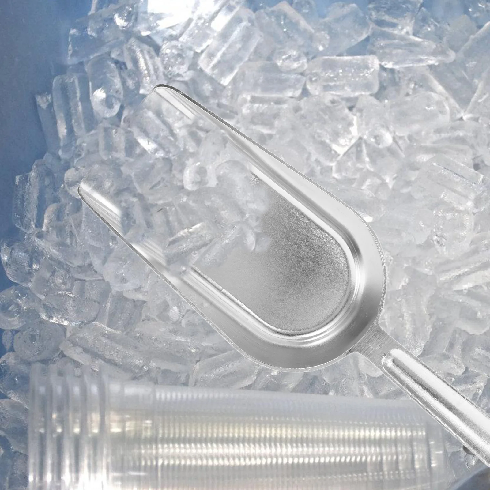 

Large Ice Scoop Metal Kitchen Tool for Ice Cubes Popcorn Coffee Beans Flour Serving Multi Purpose Food Shovel Design