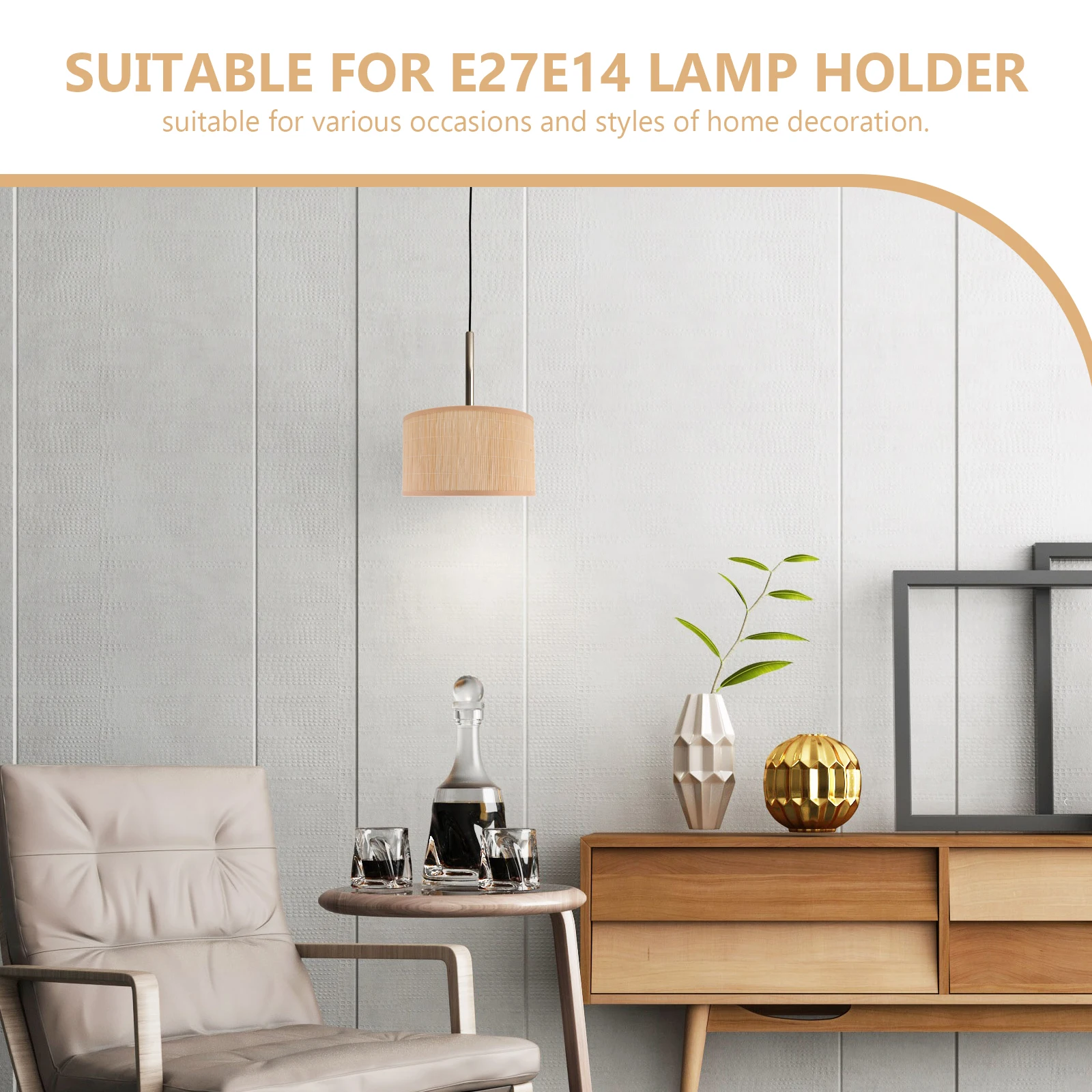 

Bamboo Woven Lampshade E27E14 Light Covers Handcrafted Simple Classic Bedroom Living Room Restaurant Hotel Office Decorative